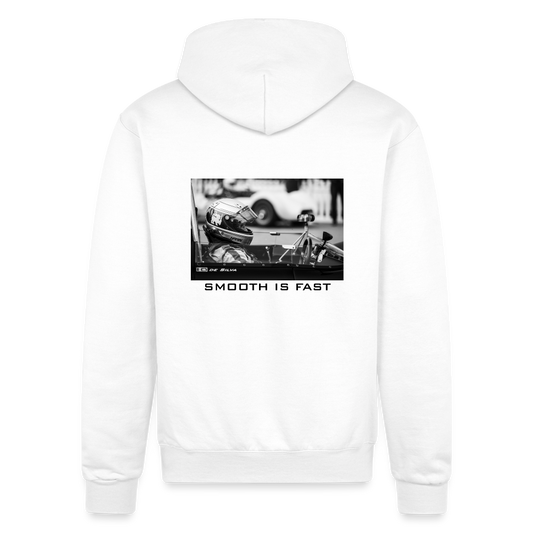 "The Racer" - Champion Powerblend Hoodie - white