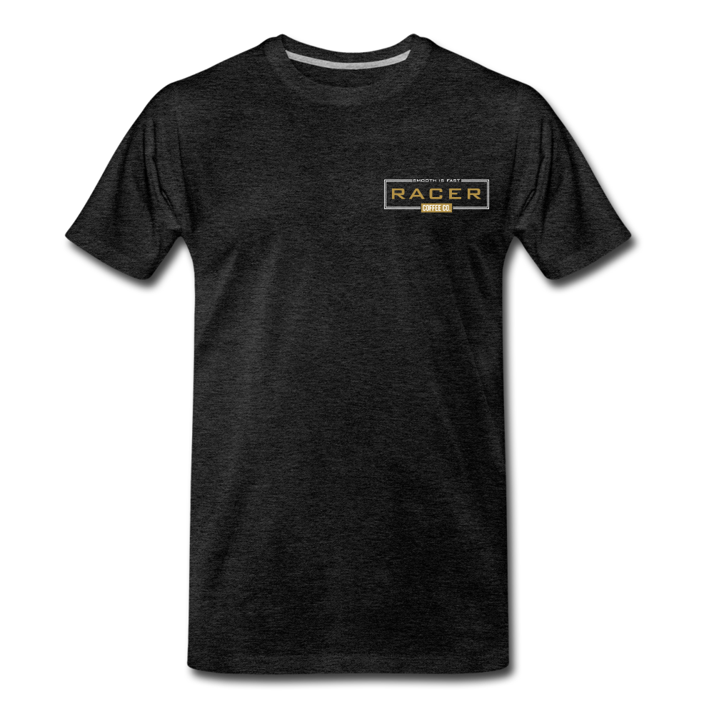 Premium Organic Tee - Racer Winged Badge - charcoal grey