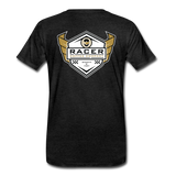Premium Organic Tee - Racer Winged Badge - charcoal grey
